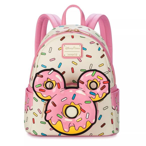 Mickey Donut Loungefly Backpack & Minnie Donut Ears SET Disney Eats NWT SEALED - Picture 1 of 7